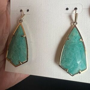 Kendra Scott Gold/Amazonite Carla earrings